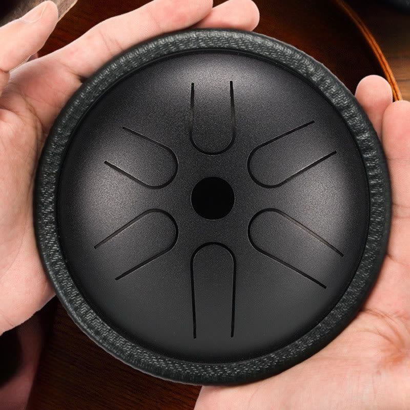 Buddha Stones Steel Tongue Drum Sound Healing Meditation Yoga Drum Kit 6 Note 5.5 Inch