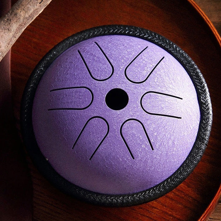 Buddha Stones Steel Tongue Drum Sound Healing Meditation Yoga Drum Kit 6 Note 5.5 Inch