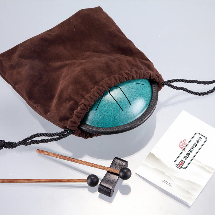 Buddha Stones Steel Tongue Drum Sound Healing Meditation Yoga Drum Kit 6 Note 5.5 Inch