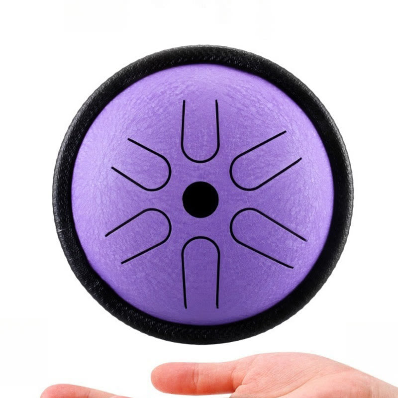 Buddha Stones Steel Tongue Drum Sound Healing Meditation Yoga Drum Kit 6 Note 5.5 Inch