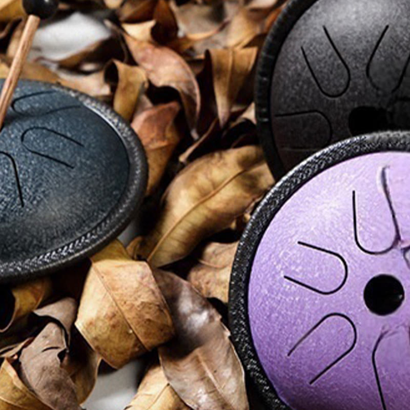 Buddha Stones Steel Tongue Drum Sound Healing Meditation Yoga Drum Kit 6 Note 5.5 Inch