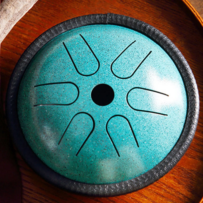 Buddha Stones Steel Tongue Drum Sound Healing Meditation Yoga Drum Kit 6 Note 5.5 Inch