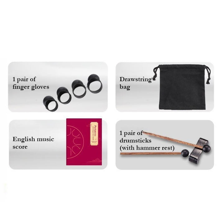 Buddha Stones Steel Tongue Drum Sound Healing Meditation Yoga Drum Kit 6 Note 5.5 Inch