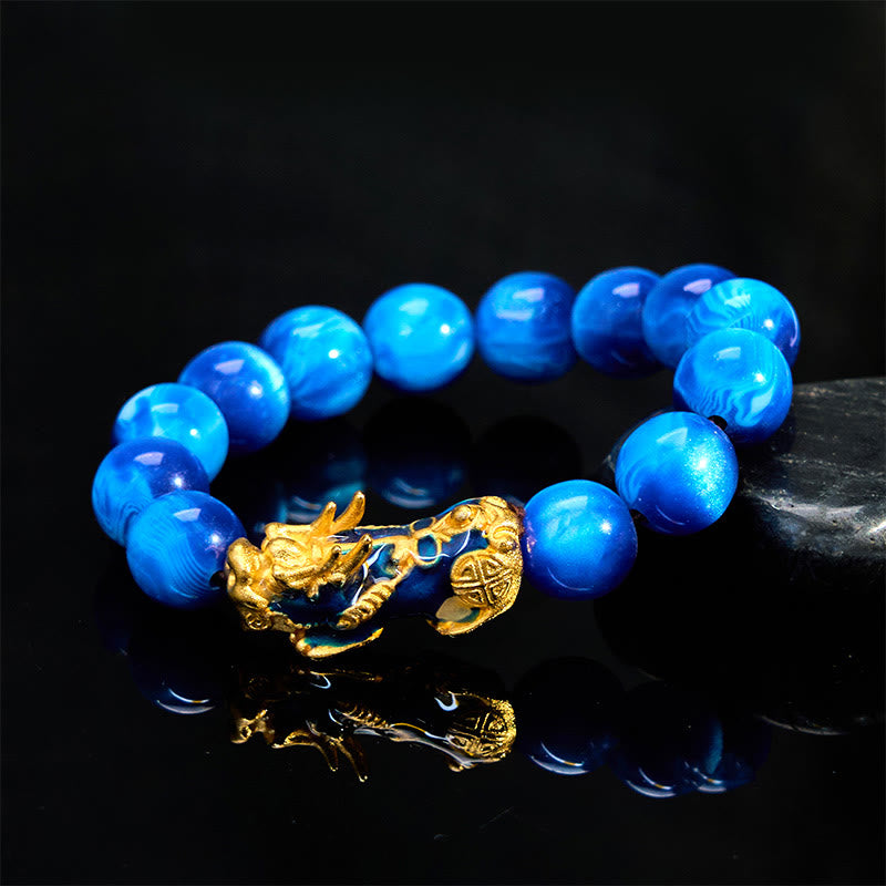 Buddha Stones Colorful Sea Willow Color Change PiXiu Positive HealingĀ Bracelet - image 1