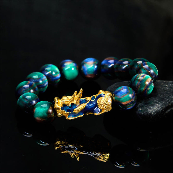 Buddha Stones Colorful Sea Willow Color Change PiXiu Positive HealingĀ Bracelet - image 11