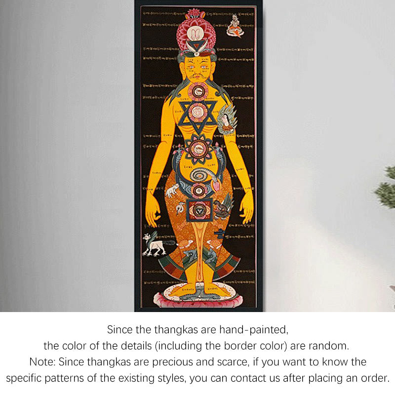 Buddha Stones Tibetan Thangka Painting Healing Handmade Decoration(Random Style)