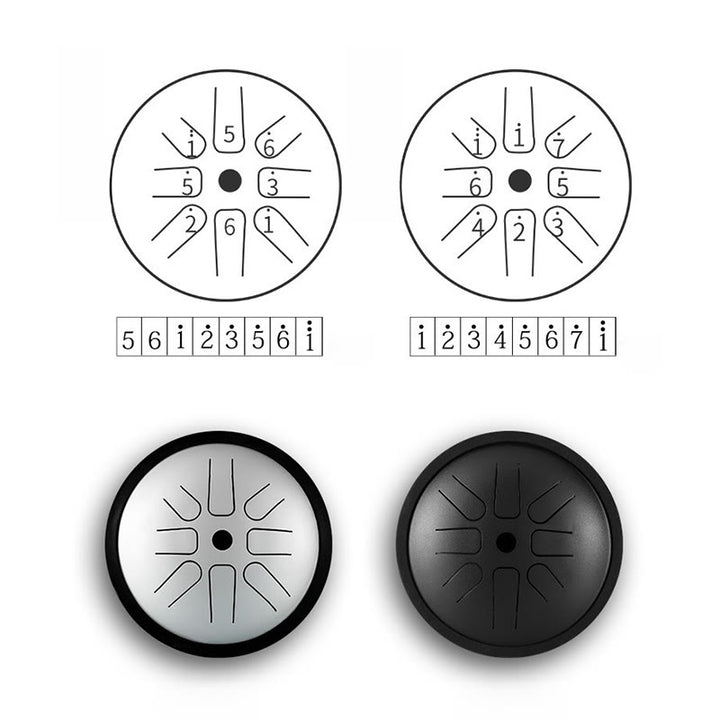 Buddha Stones Steel Tongue Drum Sound Healing Yoga Meditation Drum Kit 8 Note 6 Inch Percussion Instrument