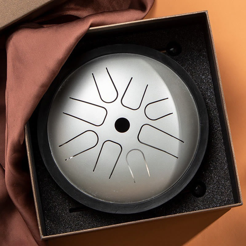 Buddha Stones Steel Tongue Drum Sound Healing Yoga Meditation Drum Kit 8 Note 6 Inch Percussion Instrument