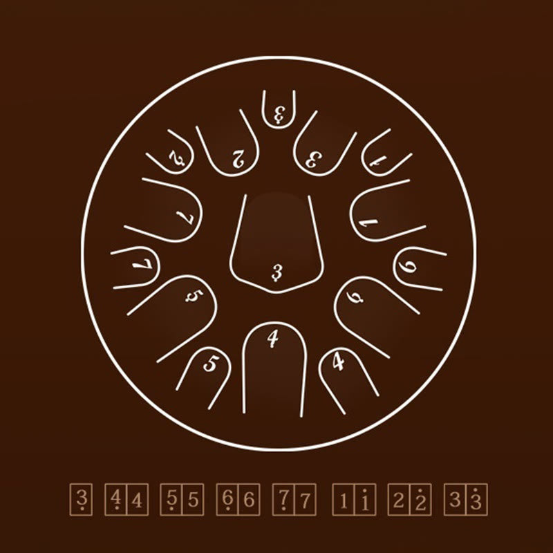 Buddha Stones Steel Tongue Drum Sound Healing Meditation Drum Kit 13 Note 12 Inch Percussion Instrument