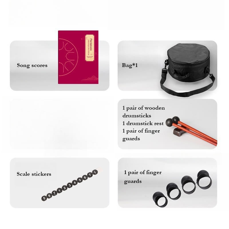 Buddha Stones Steel Tongue Drum Sound Healing Meditation Drum Kit 13 Note 12 Inch Percussion Instrument