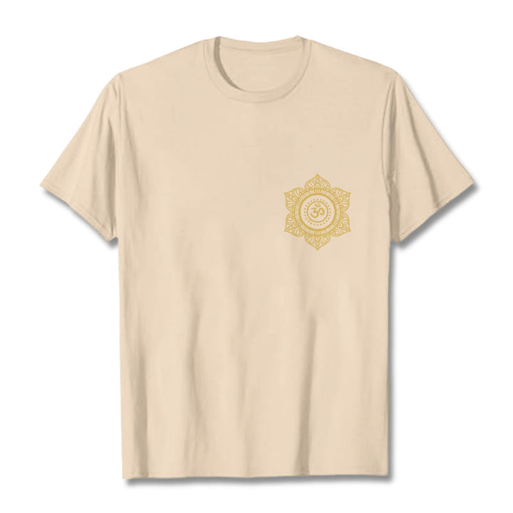 Buddha Stones Golden Mandala OM Pattern Tee T-shirt - Bisque - 2XL - image 11