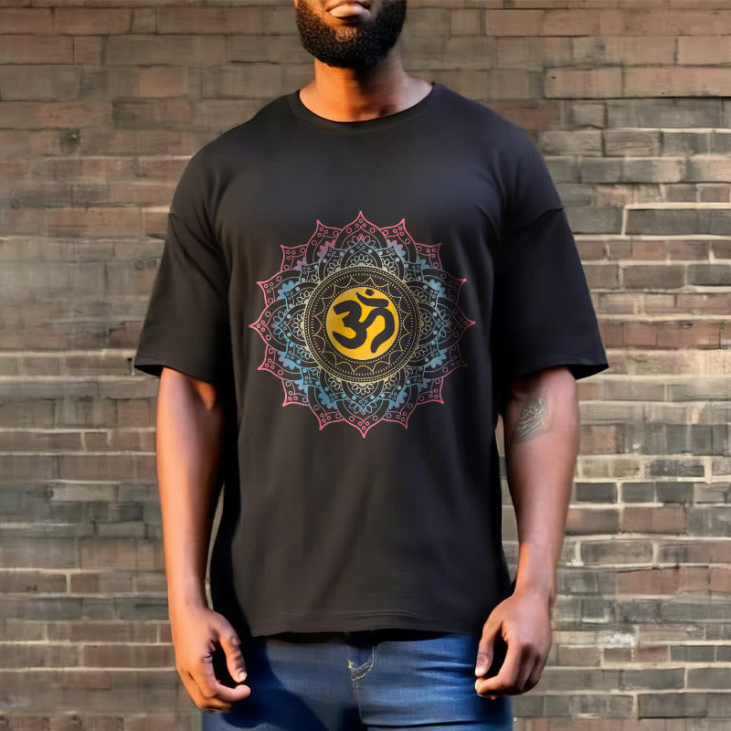 Buddha Stones Color Gradient Mandala OM Pattern Tee T-shirt - image 4
