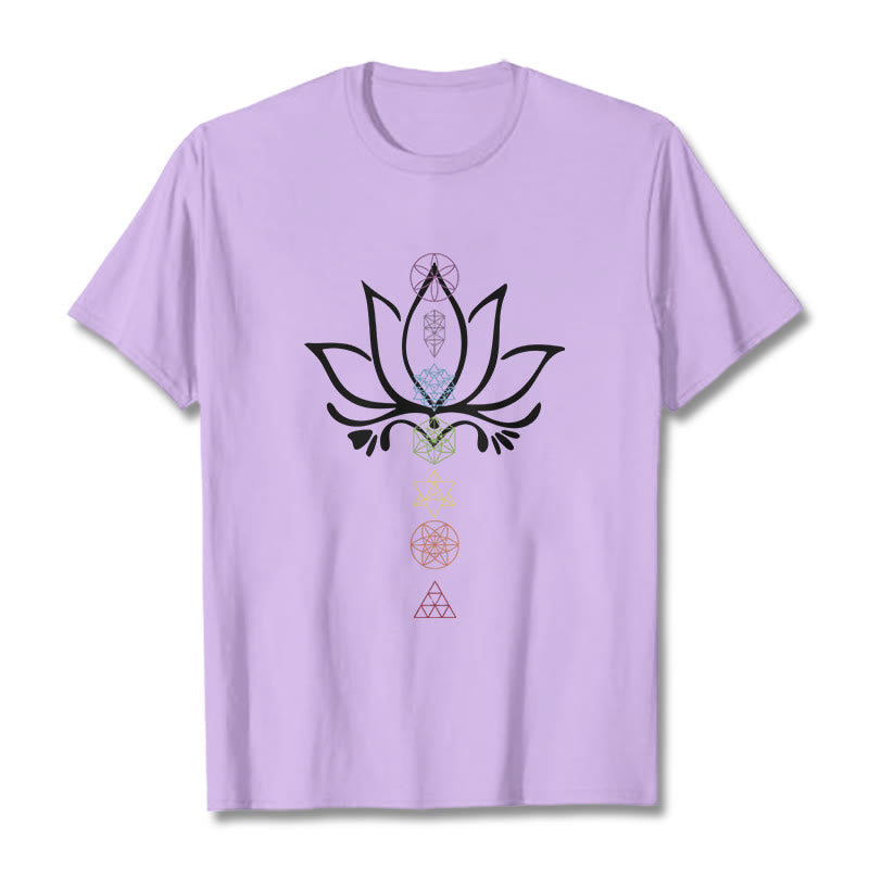 Buddha Stones Lotus Sacred Geometry Tee T-shirt - Plum - 2XL - image 17