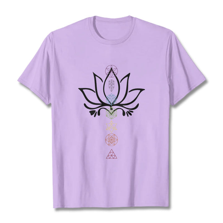 Buddha Stones Lotus Sacred Geometry Tee T-shirt - Plum - 2XL - image 17