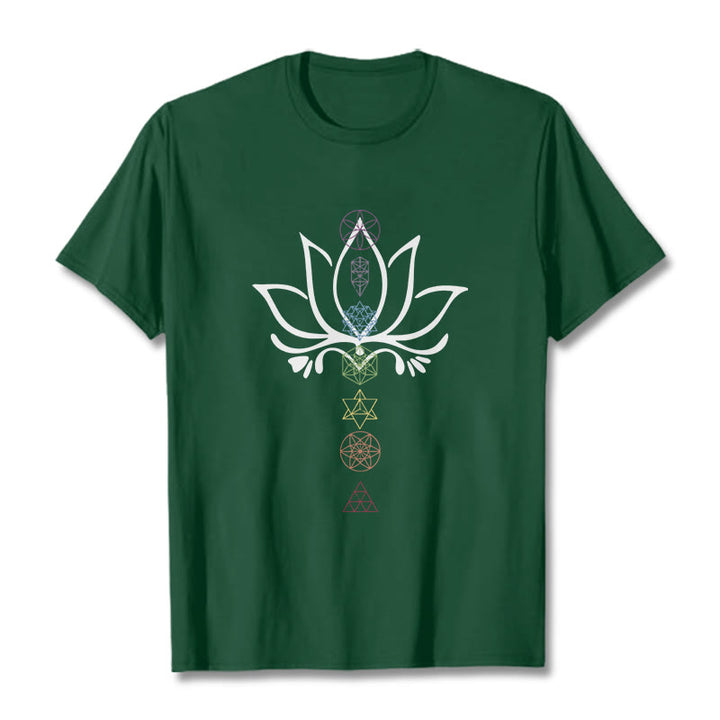 Buddha Stones Lotus Sacred Geometry Tee T-shirt - ForestGreen - 2XL - image 11