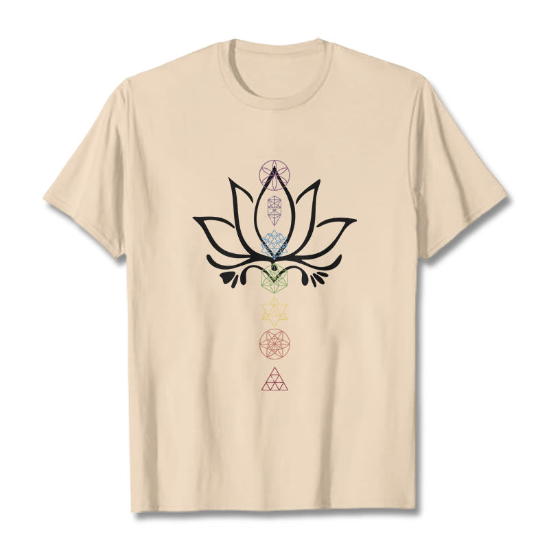 Buddha Stones Lotus Sacred Geometry Tee T-shirt - Bisque - 2XL - image 9