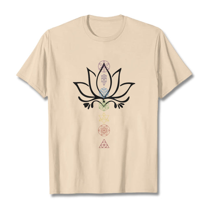 Buddha Stones Lotus Sacred Geometry Tee T-shirt - Bisque - 2XL - image 9
