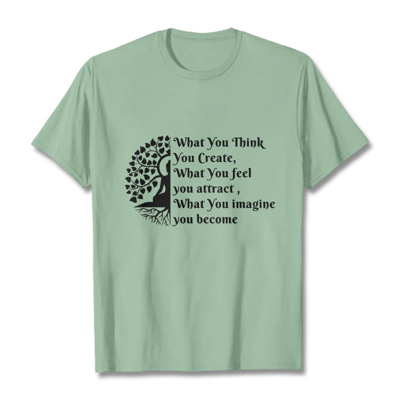 Buddha Stones Half-meditation Buddha Tree Tee T-shirt - PaleGreen - 2XL - image 15