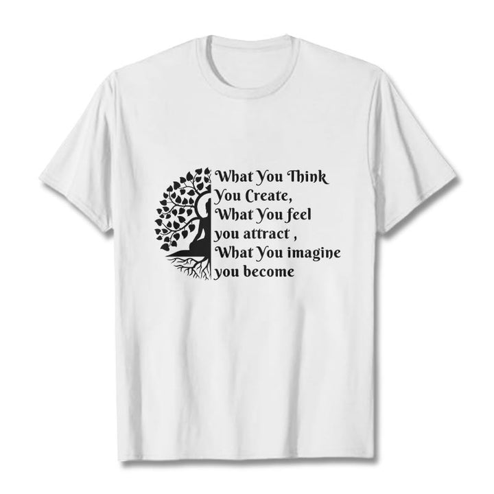 Buddha Stones Half-meditation Buddha Tree Tee T-shirt - White - 2XL - image 1