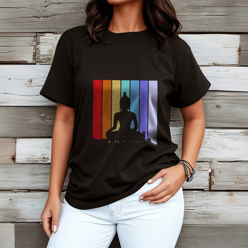 Buddha Stones Meditation Buddha Rainbow Tee T-shirt - image 4