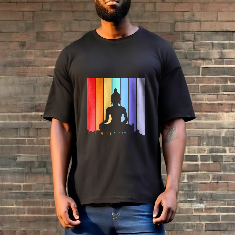 Buddha Stones Meditation Buddha Rainbow Tee T-shirt - image 3