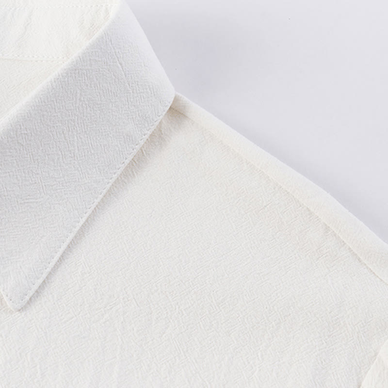 Buddha Stones Casual 2Pcs Pure Color Half Button Design Shirt Drawstring Pants Men's Cotton Linen Meditation Cloth Set With Pockets