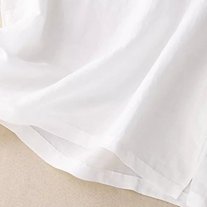 Buddha Stones Casual Pure Color Embroidery Patchwork Design Sleeveless Crew Neck Women's Cotton Linen Vest - image 22