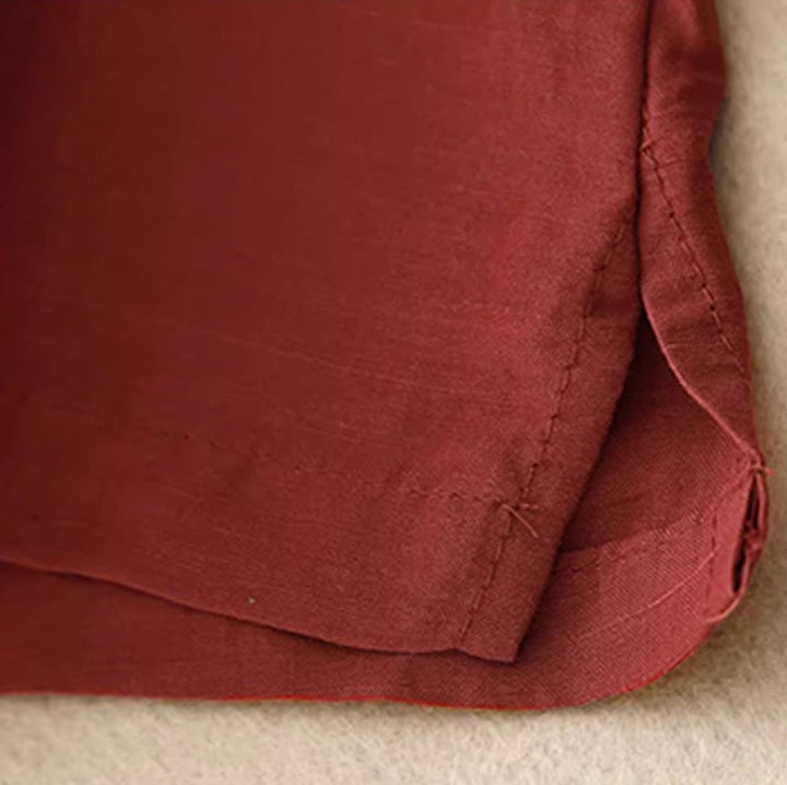 Buddha Stones Casual Pure Color Embroidery Patchwork Design Sleeveless Crew Neck Women's Cotton Linen Vest - image 13