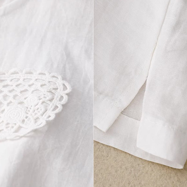 Buddha Stones Casual Pure Color Embroidery Patchwork Design Sleeveless Crew Neck Women's Cotton Linen Vest - image 23