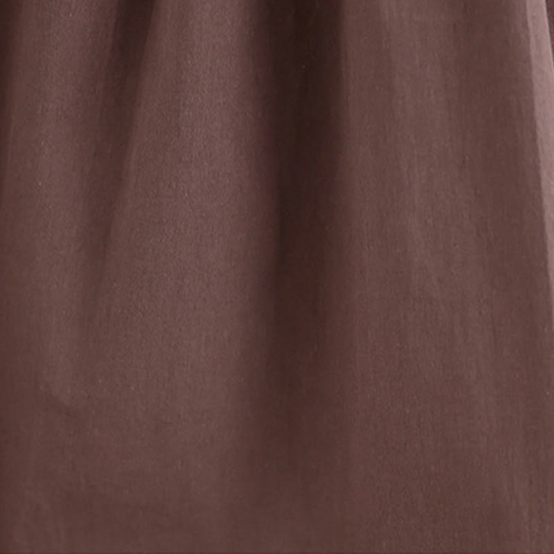 Buddha Stones Summer Artistic Solid Color Pleated Crew Neck Design Women's Cotton Linen  Vest - image 7