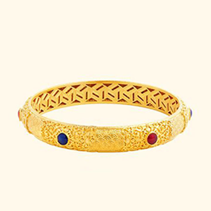 Buddha Stones 925 Sterling Silver Golden Auspicious Clouds Hollow Design Protection Bracelet Bangle 2.20 IN (56 MM) - image 9