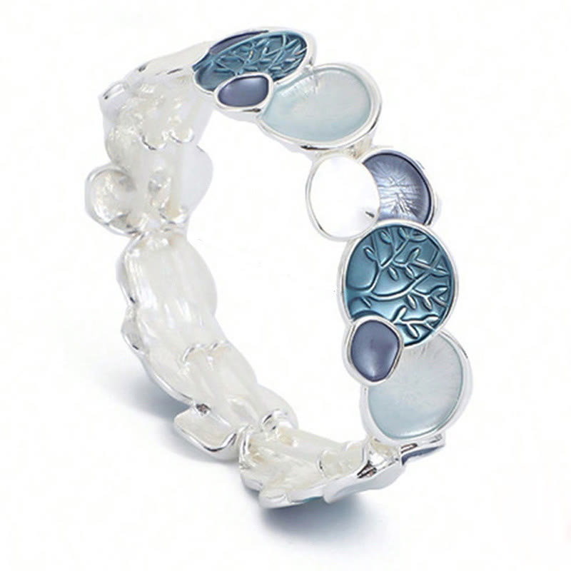 Buddha Stones The Tree Of Life Round Pattern Unity Alloy Elastic Bracelet Bangle - image 8