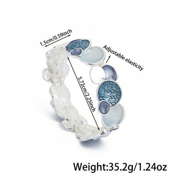 Buddha Stones The Tree Of Life Round Pattern Unity Alloy Elastic Bracelet Bangle - image 9