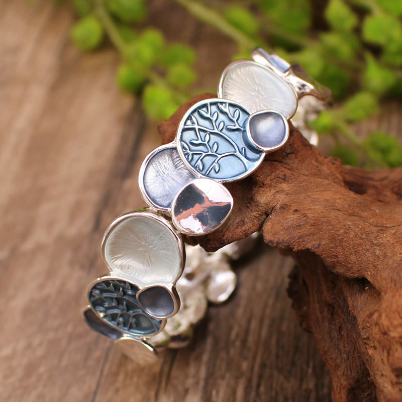 Buddha Stones The Tree Of Life Round Pattern Unity Alloy Elastic Bracelet Bangle - image 7