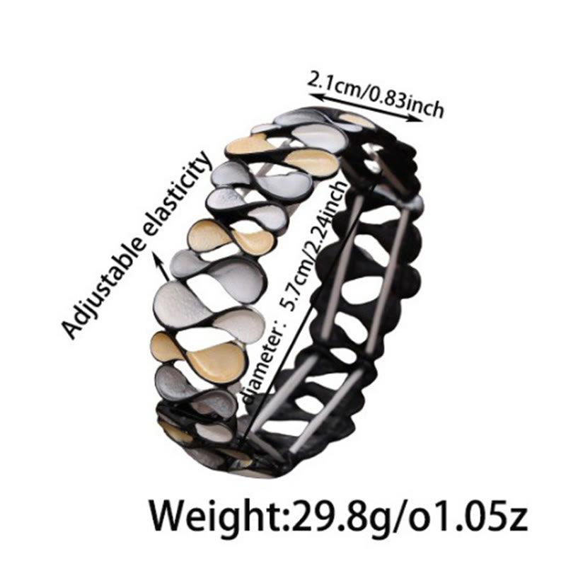 Buddha Stones Colorful Geometric Hollow 8-shaped Alloy Healing Elastic Bracelet Bangle - image 8