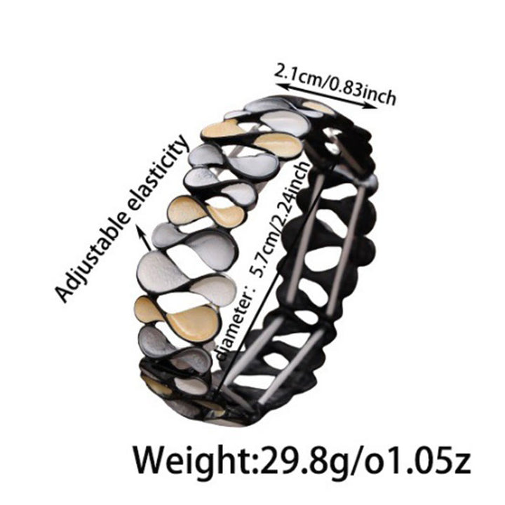 Buddha Stones Colorful Geometric Hollow 8-shaped Alloy Healing Elastic Bracelet Bangle - image 8