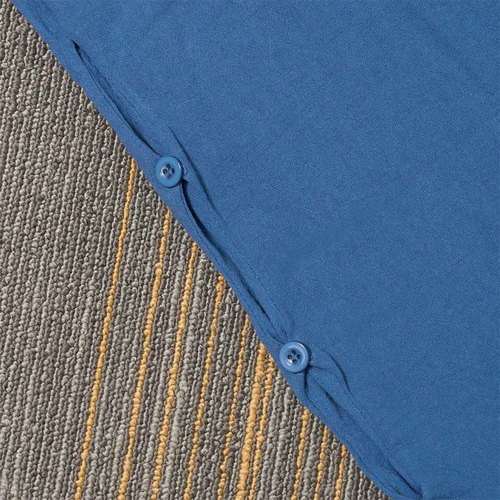 Buddha Stones Casual Pure Color Hollow Button Cuff Design Women's Cotton Linen Pants With Pockets - image 46