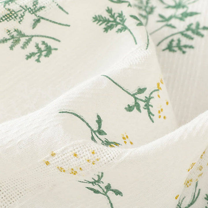 Buddha Stones Retro Printing Floral Plant Pattern Chinese Frog-Button Design Women's Cotton Sleeveless Vest - image 6