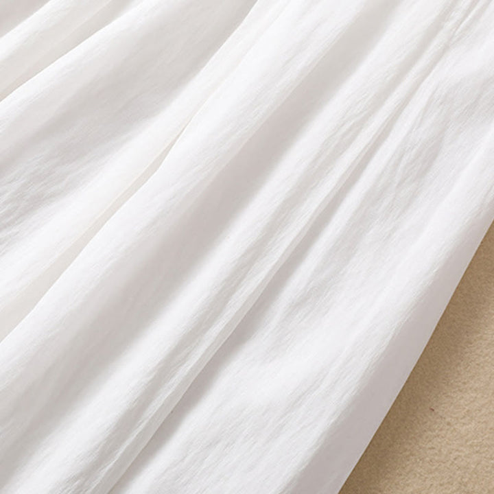 Buddha Stones Casual Contrasting Color Pleated Lace-Up Design Women's Cotton Linen 7-8 Length Skirt - image 14