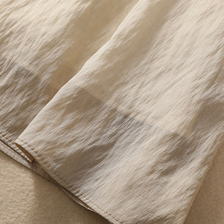 Buddha Stones Casual Contrasting Color Pleated Lace-Up Design Women's Cotton Linen 7-8 Length Skirt - image 9