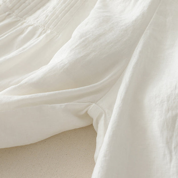 Buddha Stones Casual Plain Tucker Pleats Elastic Women's Polyester Wide Leg Pants With Pockets - image 12