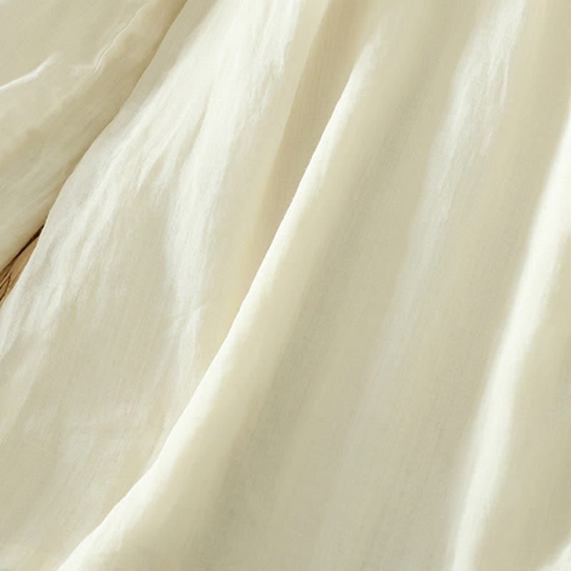 Buddha Stones Casual Plain Lined Ribbon Elastic Women's Polyester Wide Leg Pants With Pockets