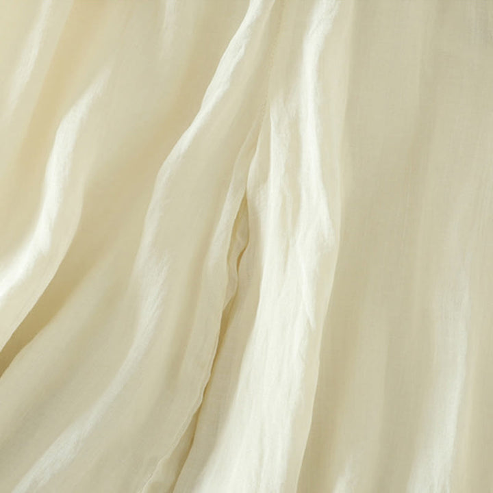 Buddha Stones Casual Plain Lined Ribbon Elastic Women's Polyester Wide Leg Pants With Pockets