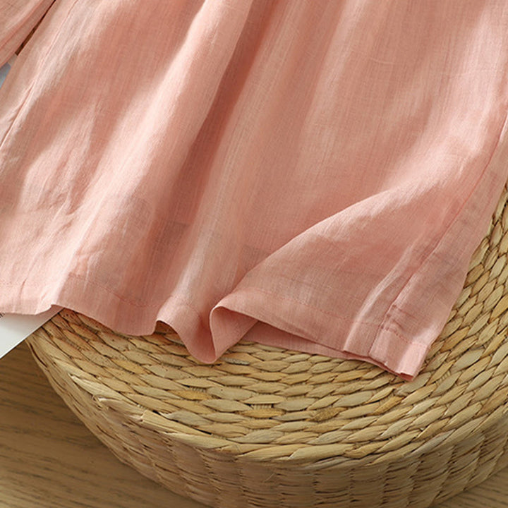 Buddha Stones Casual Plain Lined Ribbon Elastic Women's Polyester Wide Leg Pants With Pockets