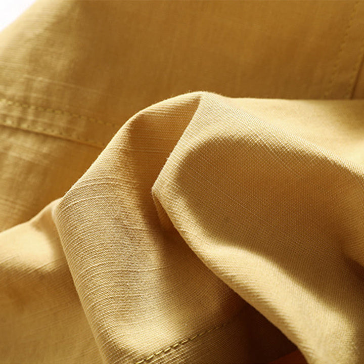 Buddha Stones Summer Casual Elastic Waist Plain Women's Polyester Shorts With Pockets