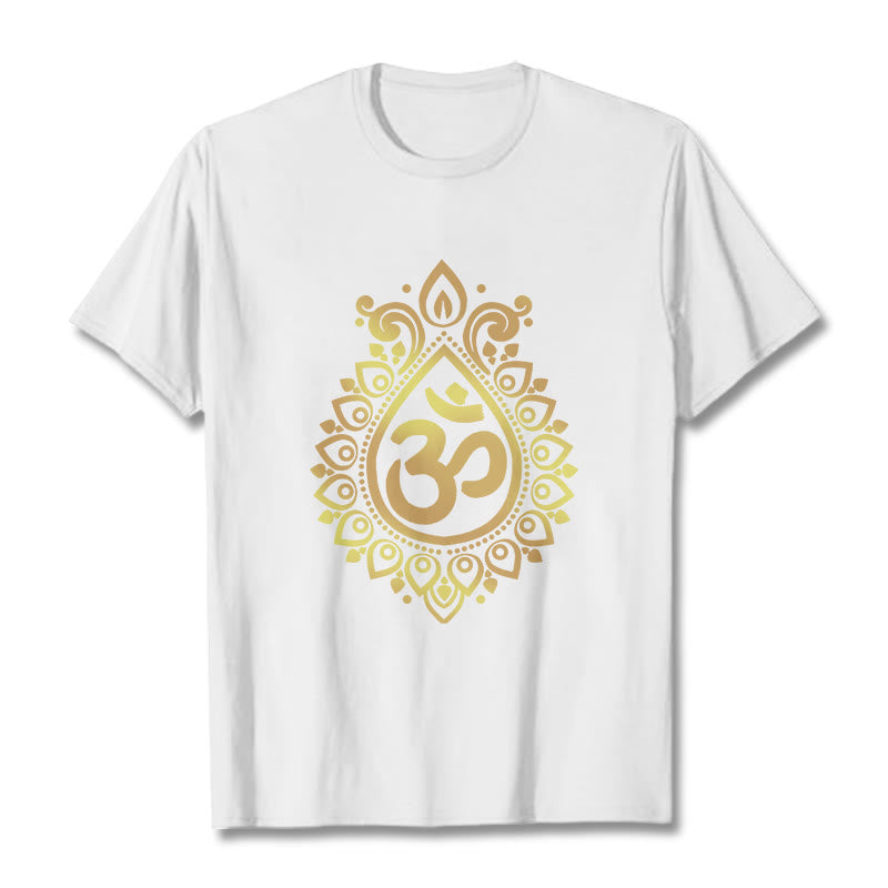 Buddha Stones Water Drop OM Design Tee T-shirt - White - 2XL - image 6