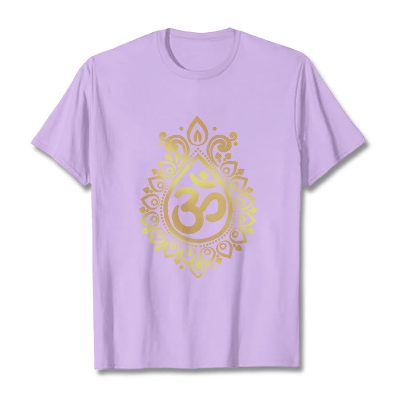 Buddha Stones Water Drop OM Design Tee T-shirt - Plum - 2XL - image 17