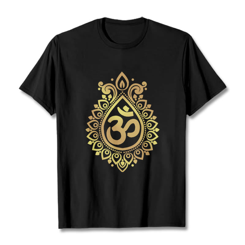 Buddha Stones Water Drop OM Design Tee T-shirt - Black - 2XL - image 1