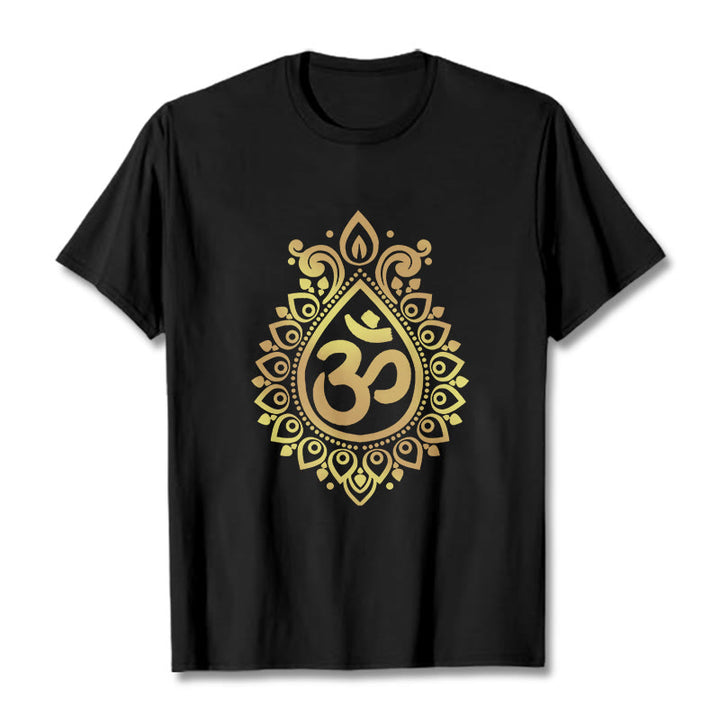 Buddha Stones Water Drop OM Design Tee T-shirt - Black - 2XL - image 1