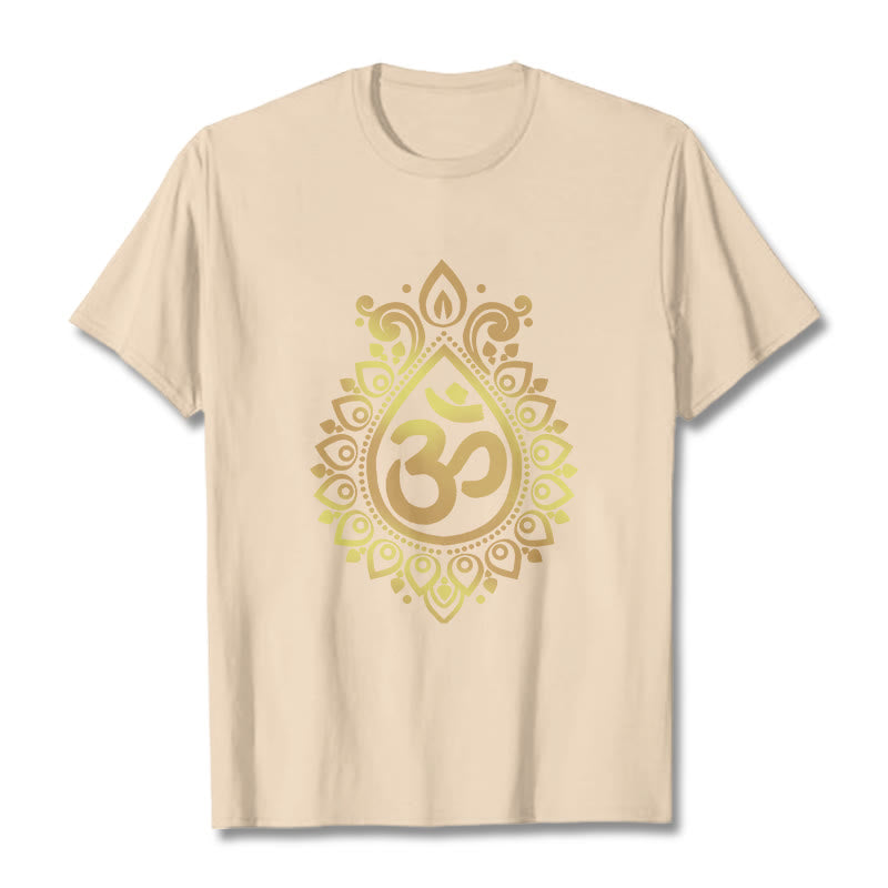 Buddha Stones Water Drop OM Design Tee T-shirt - Bisque - 2XL - image 9
